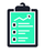 A clipboard graphic