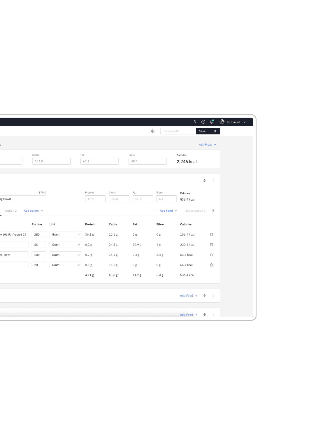 Build Simple Macro Plans or Detailed Meal Plans