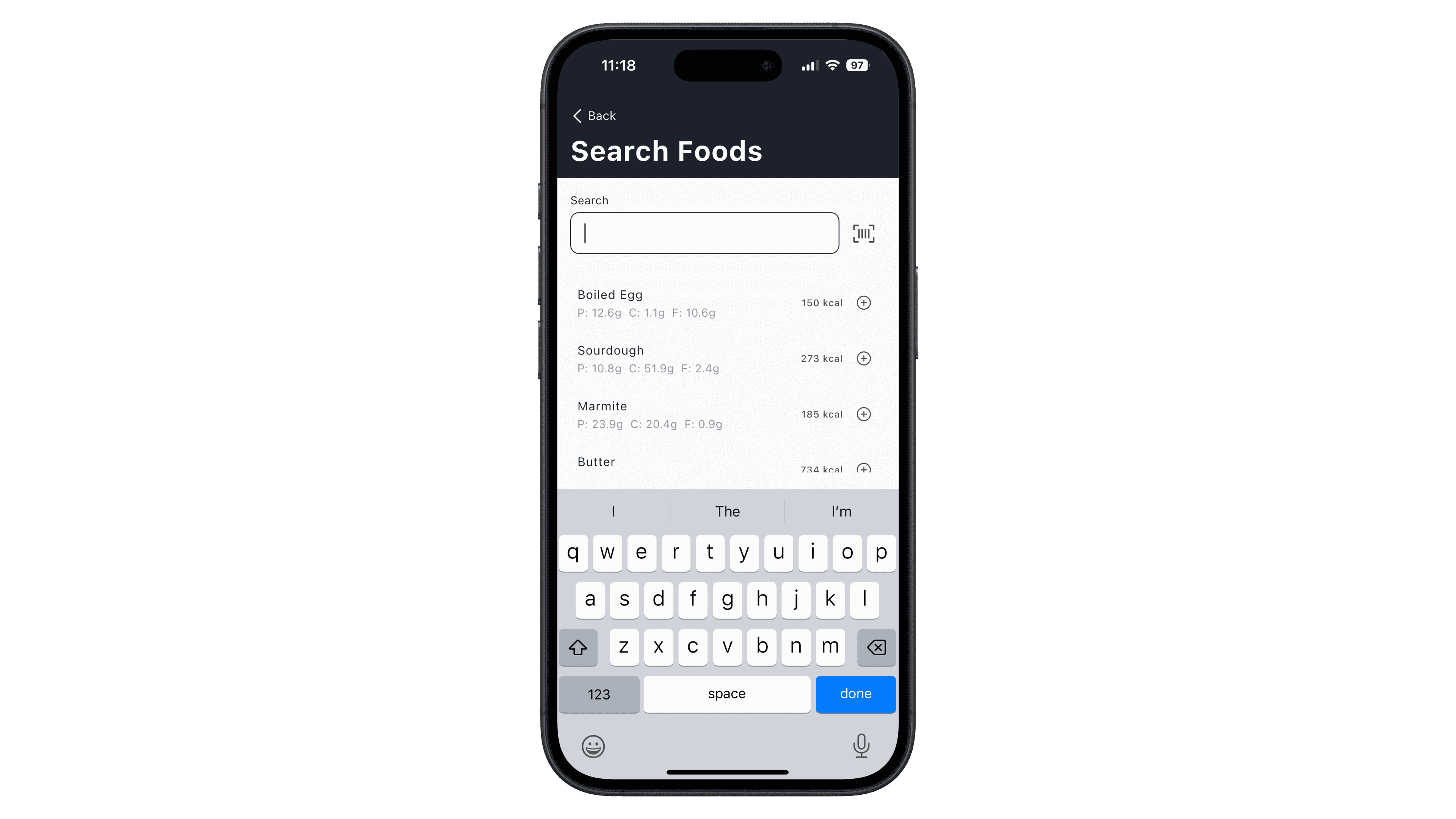 Enable in-App Nutrition Tracking